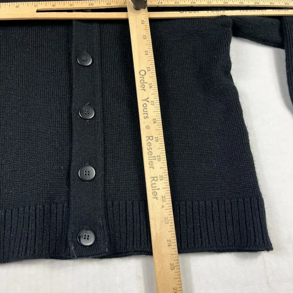 Military Equipment Wool Blend Cardigan Sweater Black Button Up Utility 38R Med